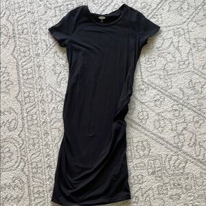 Maternity fitted black T-shirt dress